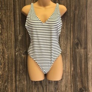 Cupshe Striped One Piece Swimsuit w/ Low Sides